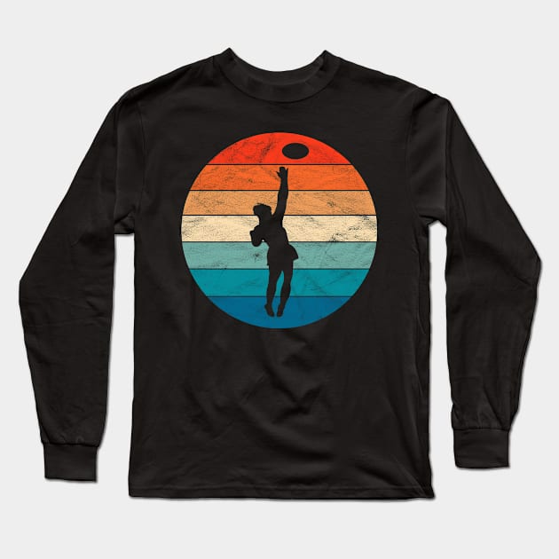 Vintage Jumping Basketball Player Long Sleeve T-Shirt by ChadPill